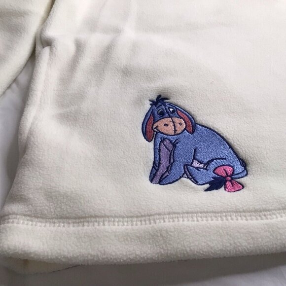Disney Eeyore Pullover 1/4 Zip Fleece Sweatshirt Pockets Embroidered Large - Picture 3 of 5